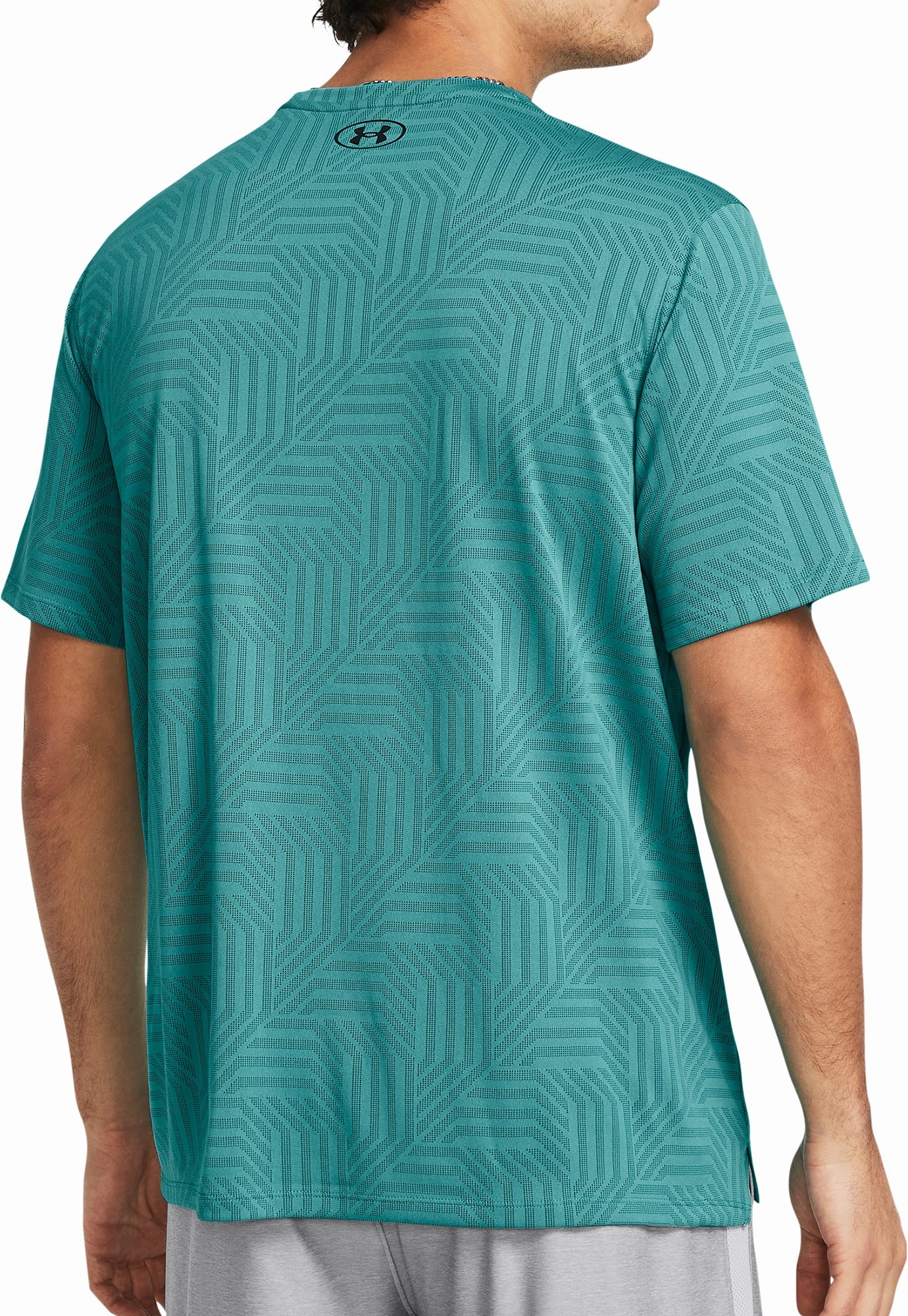 Ship Glow Under Armour Tech Vent Geotessa Short Sleeve Mens Training Top - Green