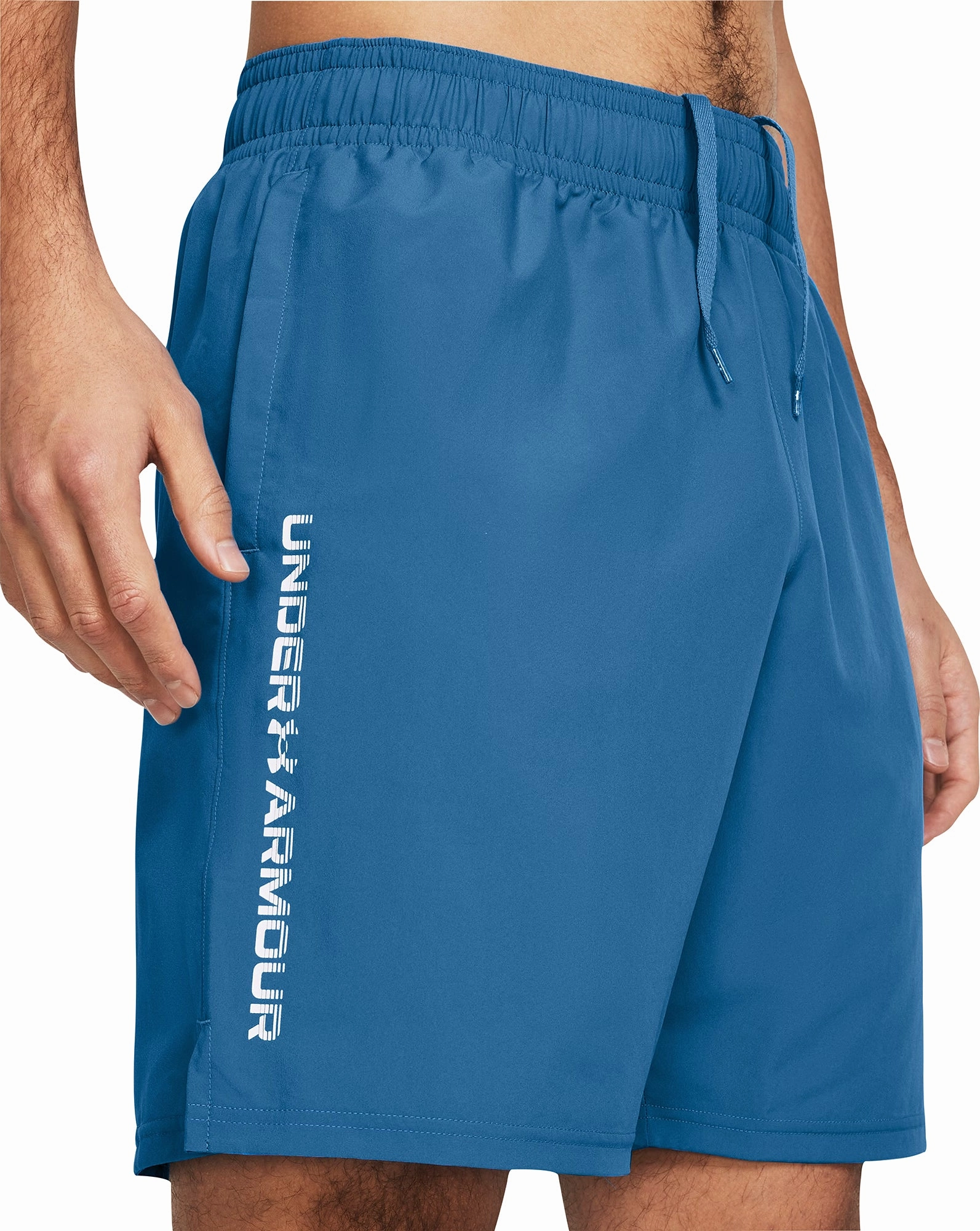 Under Armour Tech Woven Wordmark Mens Training Shorts - Blue AntiStaticTechnology