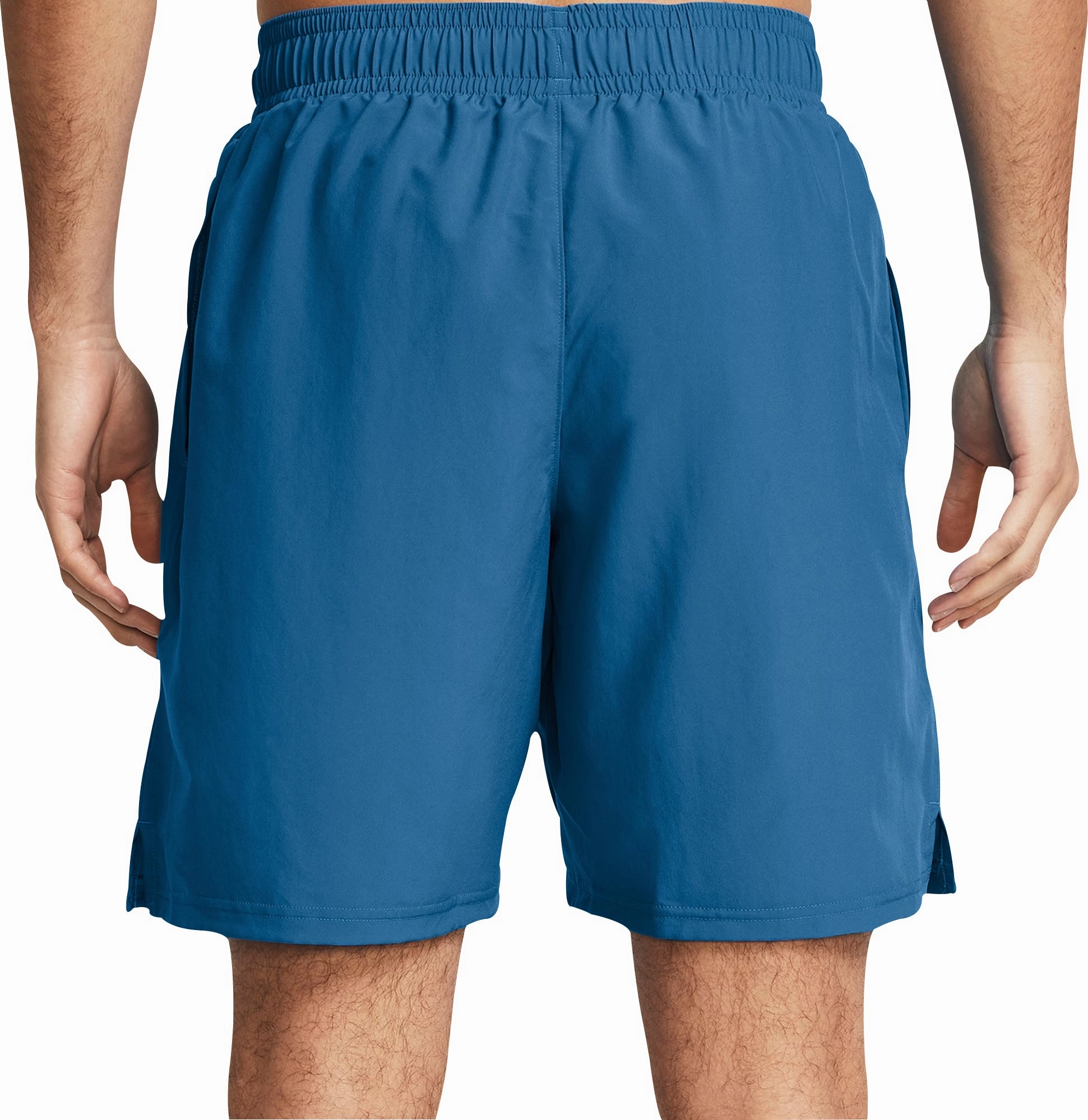Leather Core Matte Fit Under Armour Tech Woven Wordmark Mens Training Shorts - Blue