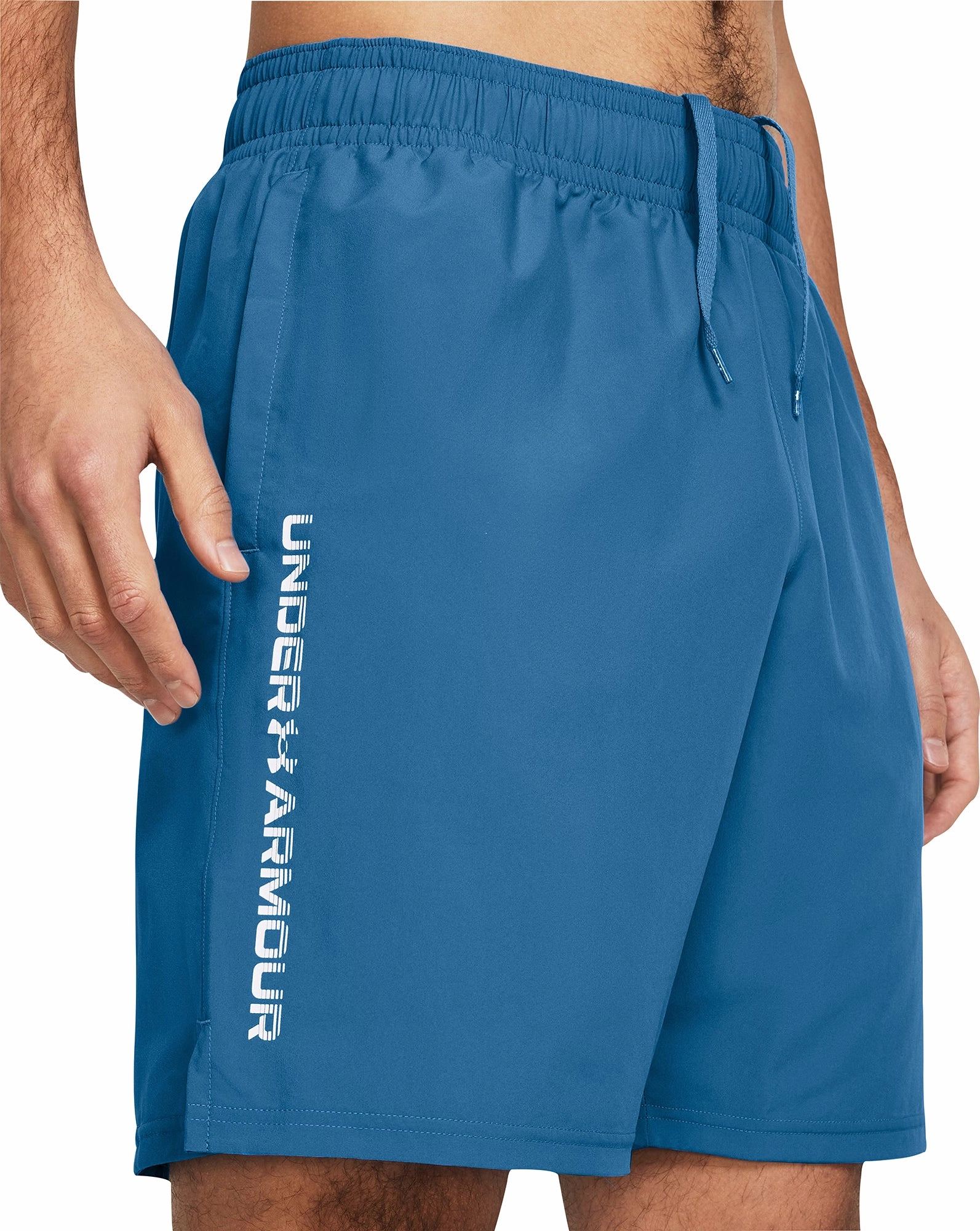 Sustainable production Date Vibe Under Armour Tech Woven Wordmark Mens Training Shorts - Blue