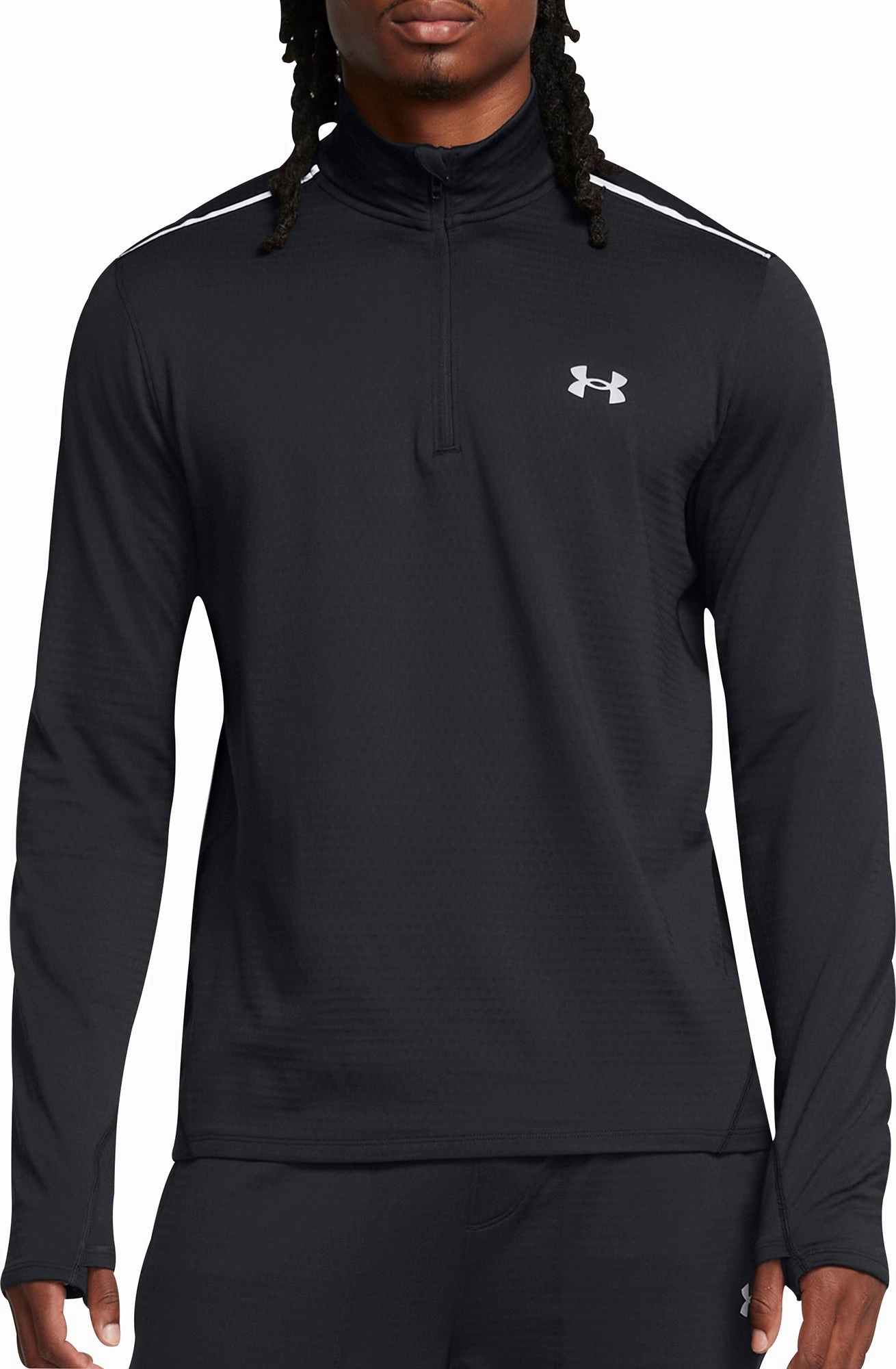 Biodegradable Under Armour Vanish Cold Weather Half Zip Long Sleeve Mens Running Top - Black