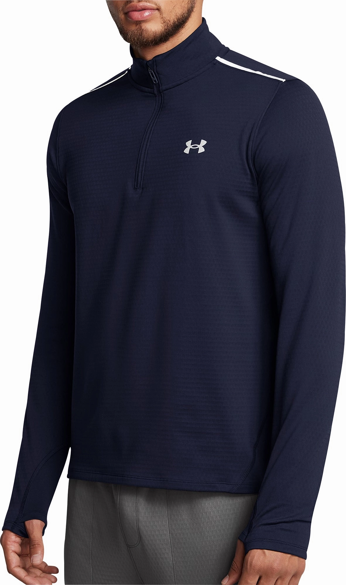 Under Armour Vanish Cold Weather Half Zip Long Sleeve Mens Running Top - Blue Heavyweight Unique Style