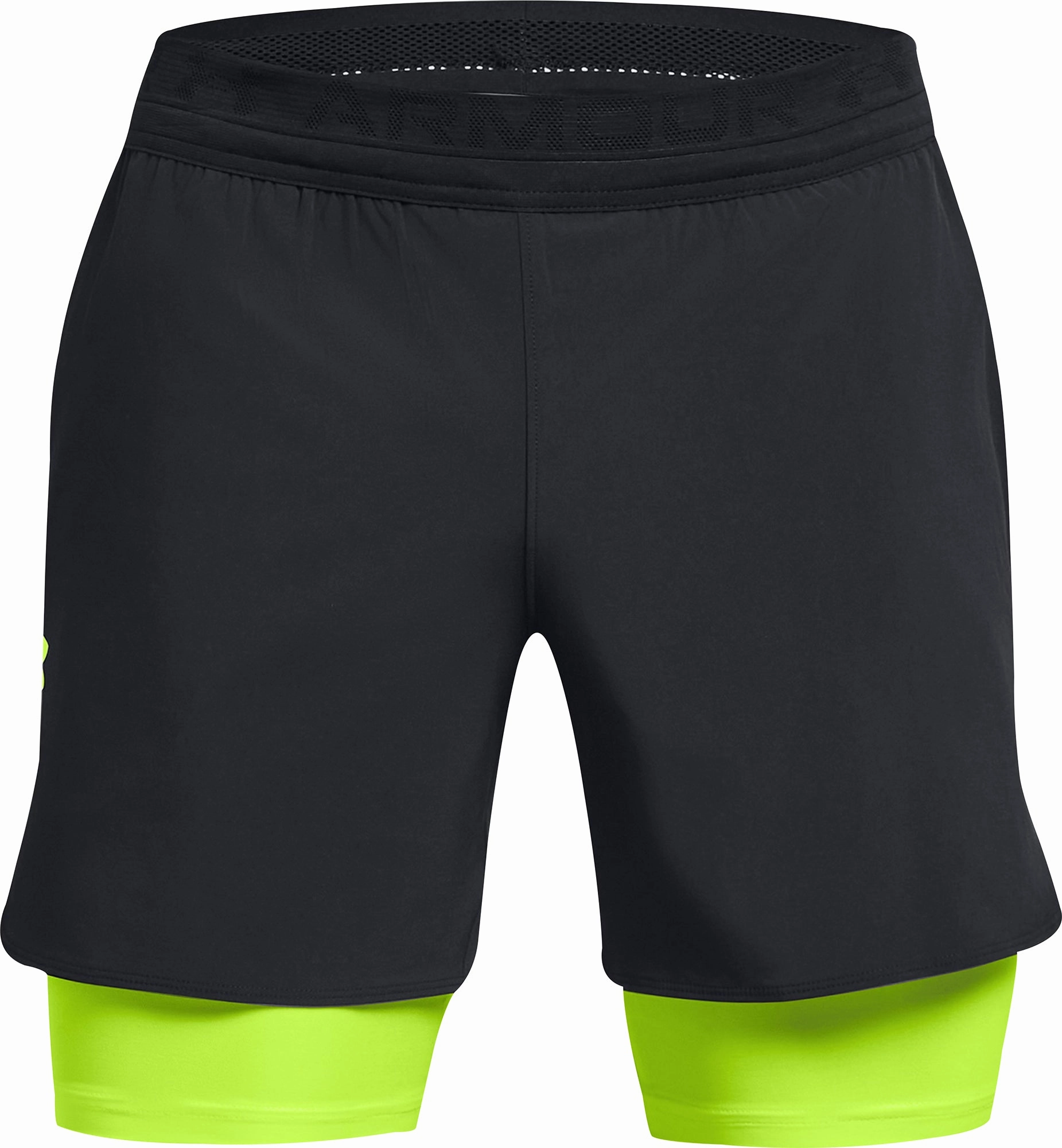 Under Armour Vanish Elite 2 In 1 Mens Running Shorts - Black tall size Anti Slip Waistband