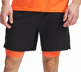 Under Armour Vanish Woven 2 In 1 Mens Training Shorts - Black Quiet Luxury Training Fit
