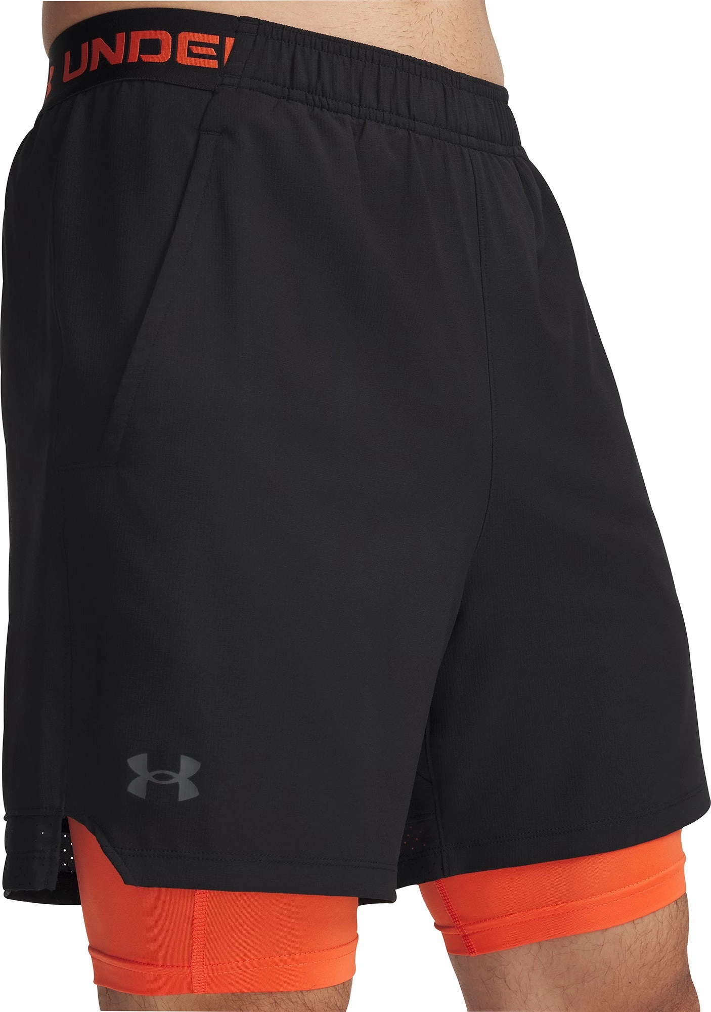 Under Armour Vanish Woven 2 In 1 Mens Training Shorts - Black Metro Edge