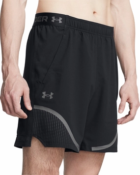 FrictionResistantEdges Under Armour Vanish Woven 6 Inch Graphic Mens Training Shorts - Black