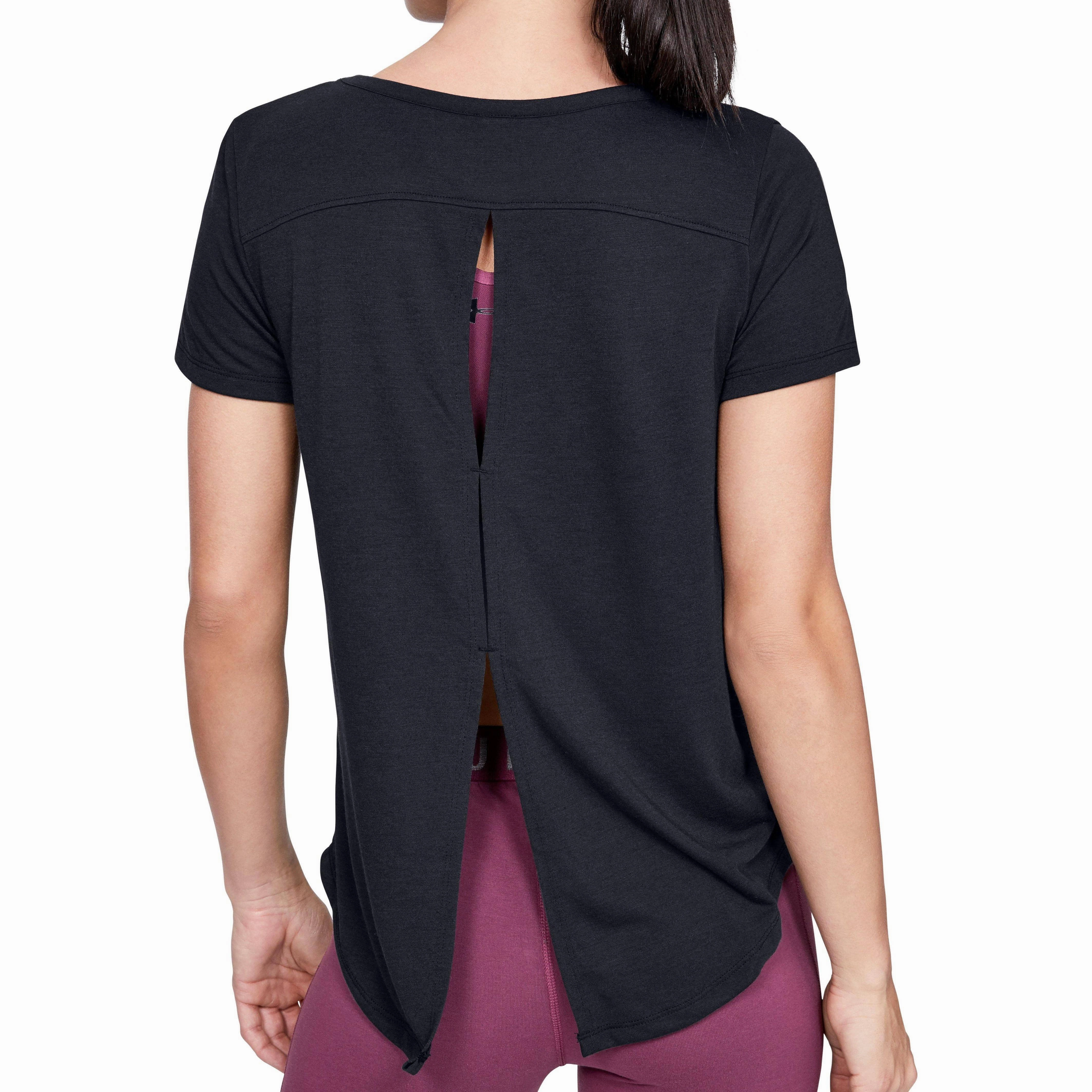 Under Armour Whisperlight Short Sleeve Womens Training Top - Black Evening Glow Basic Core