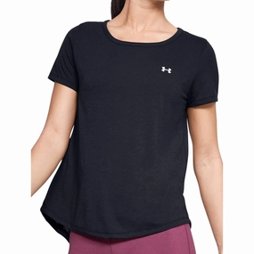 Under Armour Whisperlight Short Sleeve Womens Training Top - Black Antibacterial lining