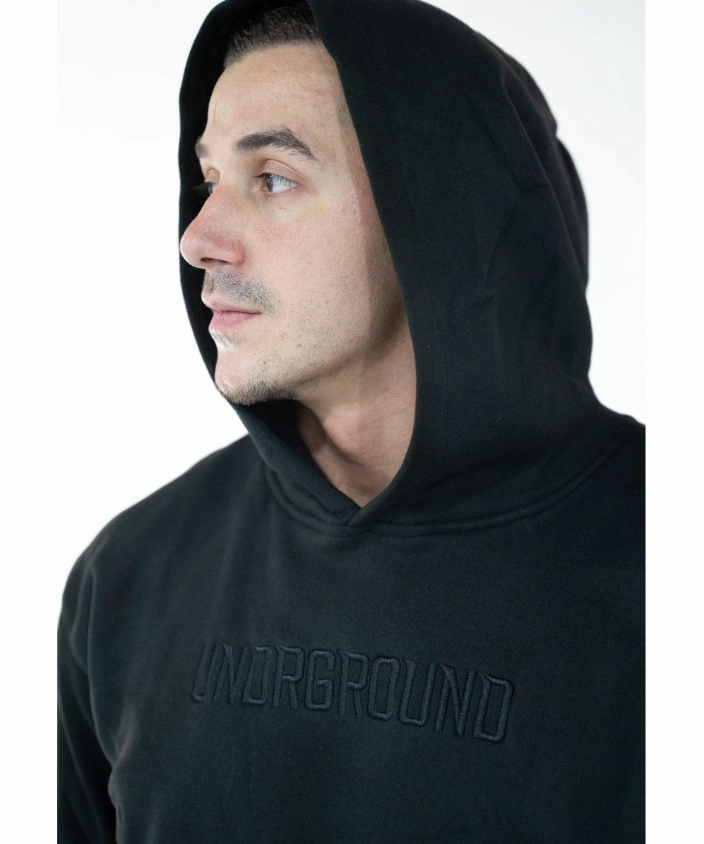 UNDRGROUND ??Moving In Silence?? Hoodie (Black) Colorfast Technology EcoFriendlyTextile