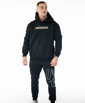 Dream Base Village Charm UNDRGROUND ??Moving In Silence??Hoodie (Black/Tan Hoodie)