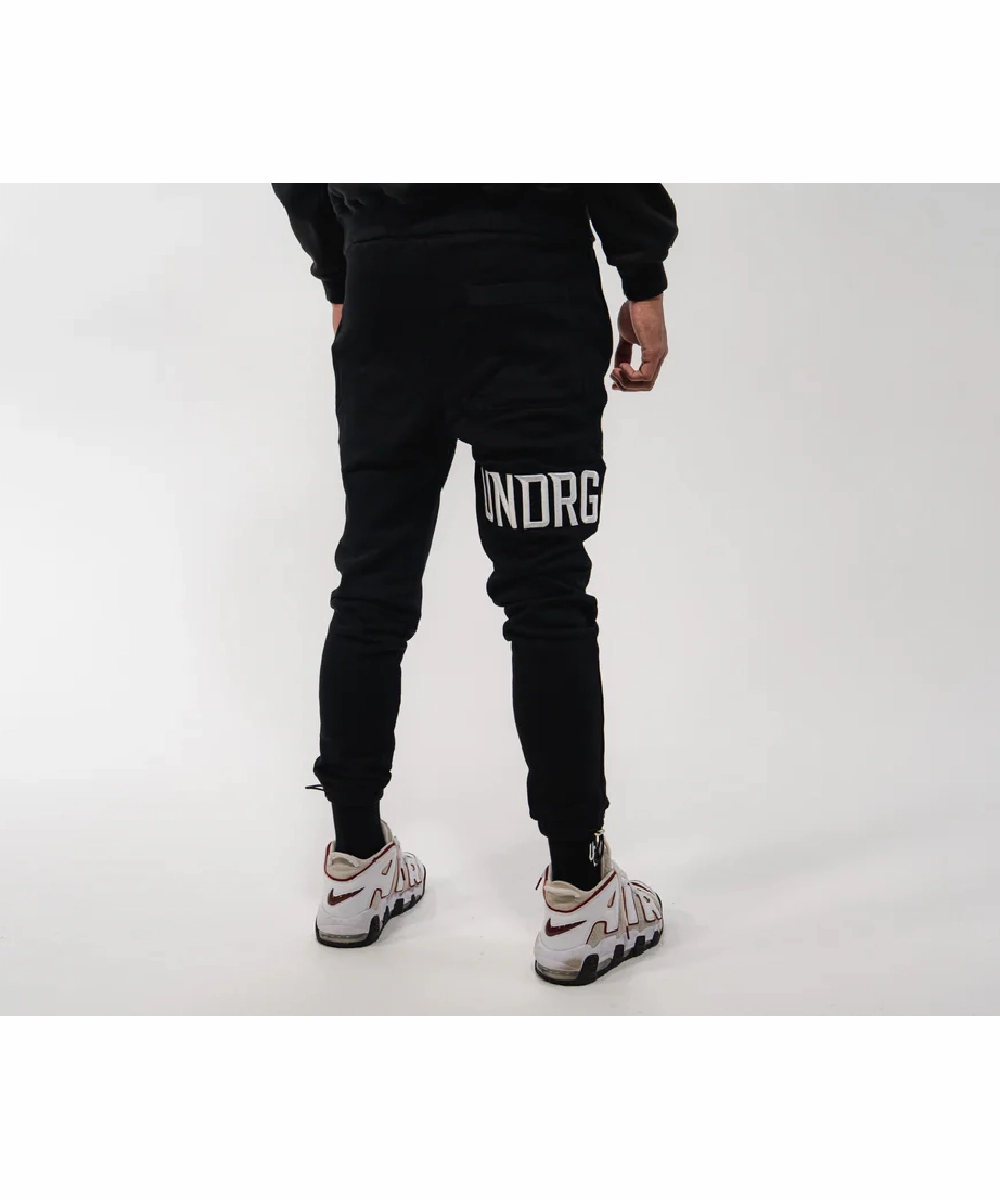 AntimicrobialCoating Party Ready UNDRGROUND Black 3D Embroidered Trackpants