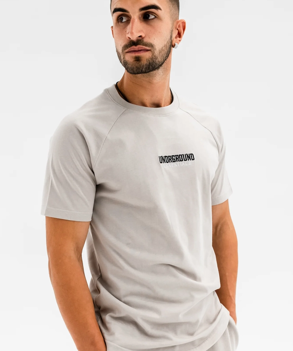 MoistureControl Fabric UNDRGROUND Curved Tee (Taupe/White)