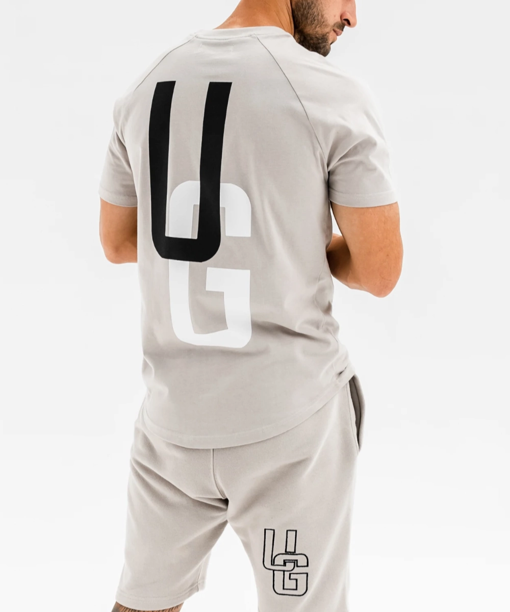 Reinforced Hem SustainableBlend UNDRGROUND Curved Tee (Taupe/White)