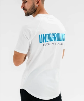 Clear Glow Hypoallergenic Fibers UNDRGROUND Curved Tee (White/Blue)