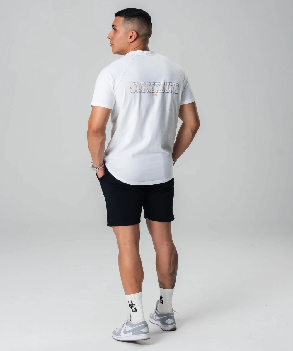 UNDRGROUND Curved Tee x 3D Print (White) EcoFriendlyTextile AntibacterialFinish