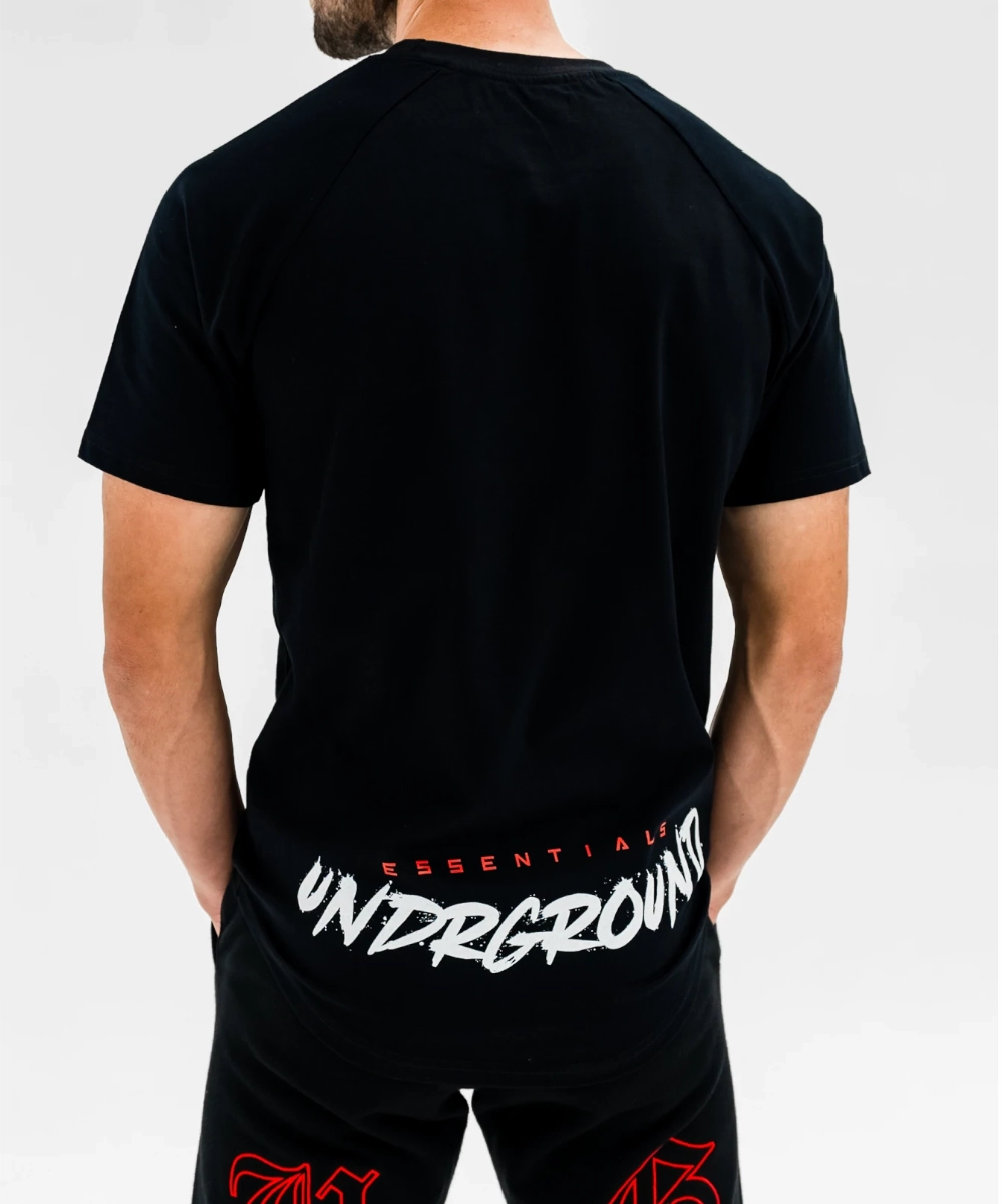 UNDRGROUND Curved Tee x Graff Print (Black/Red) FrictionResistantEdges Camera Glow
