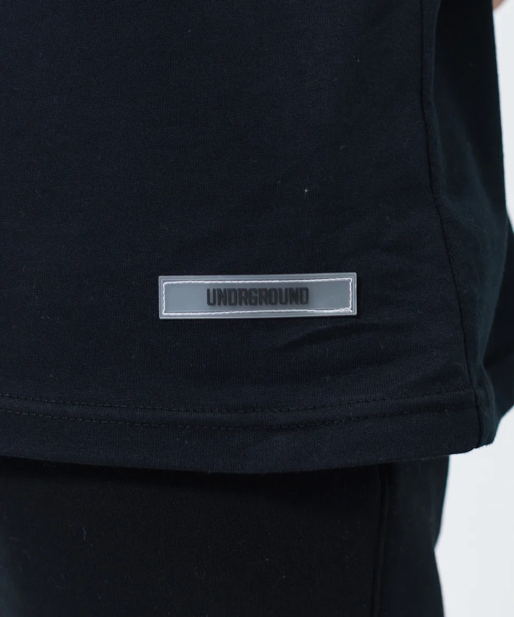 UNDRGROUND Double Print Box Fit Tee (Black) Winter Core Heavy Silk