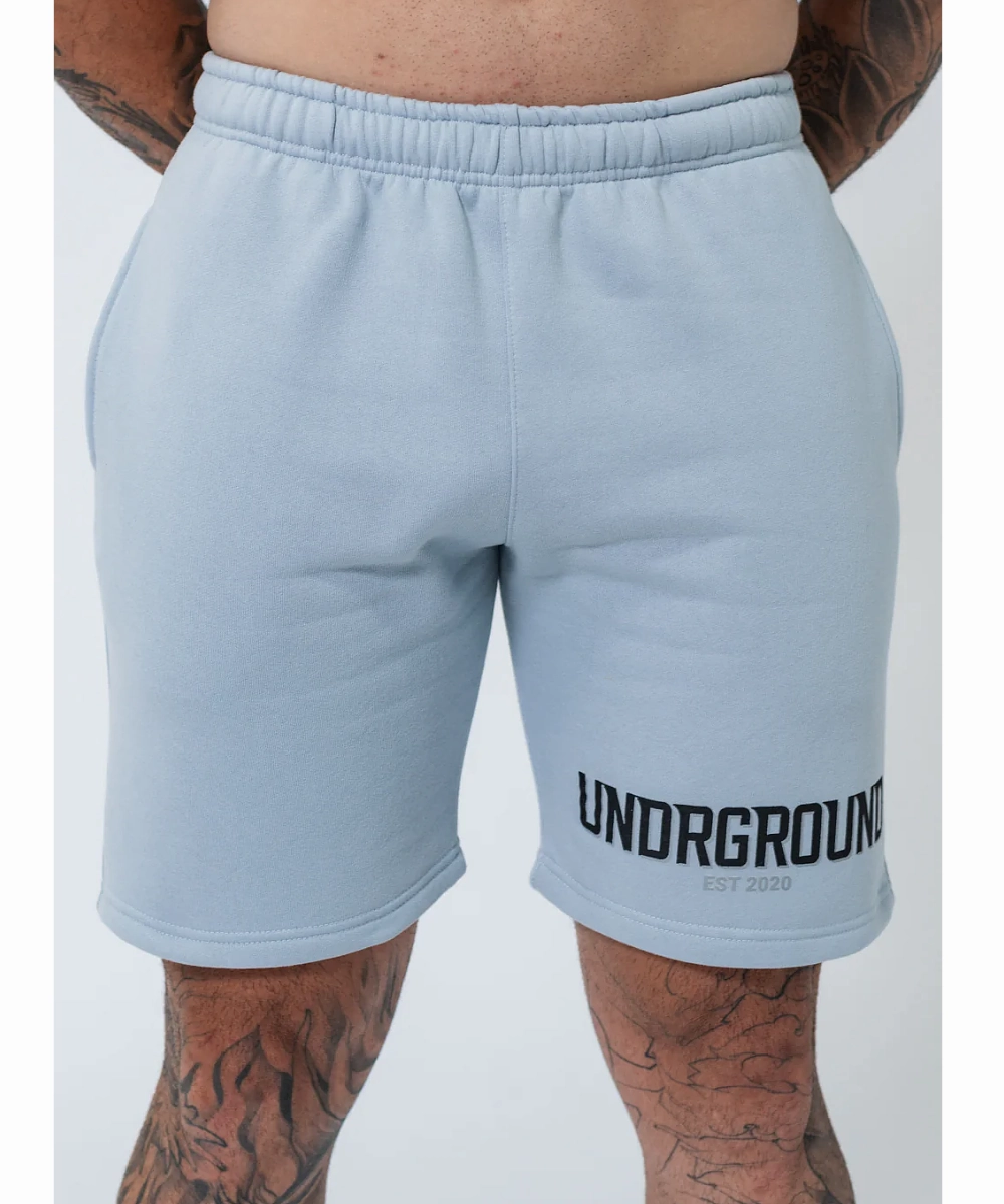 WeightlessLayeringPiece Art Core UNDRGROUND Double Print Cotton Shorts (Powder Blue)
