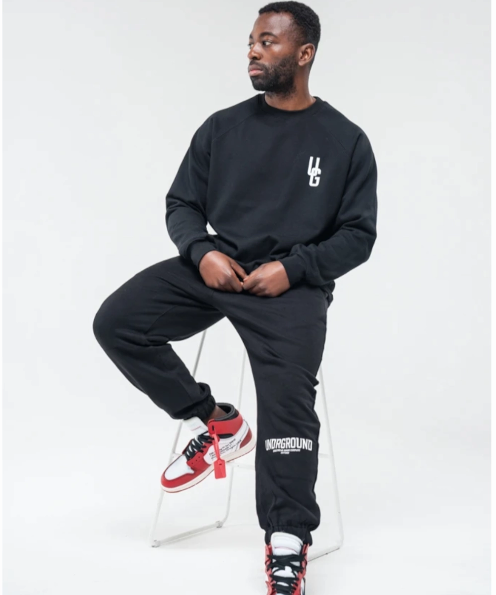 Formal Tone Free Shape UNDRGROUND Essential Streetwear Joggers (Black)
