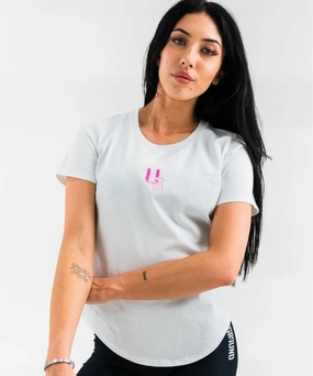 UNDRGROUND Fitted Curved Tee (White/Pink) RecycledBlend