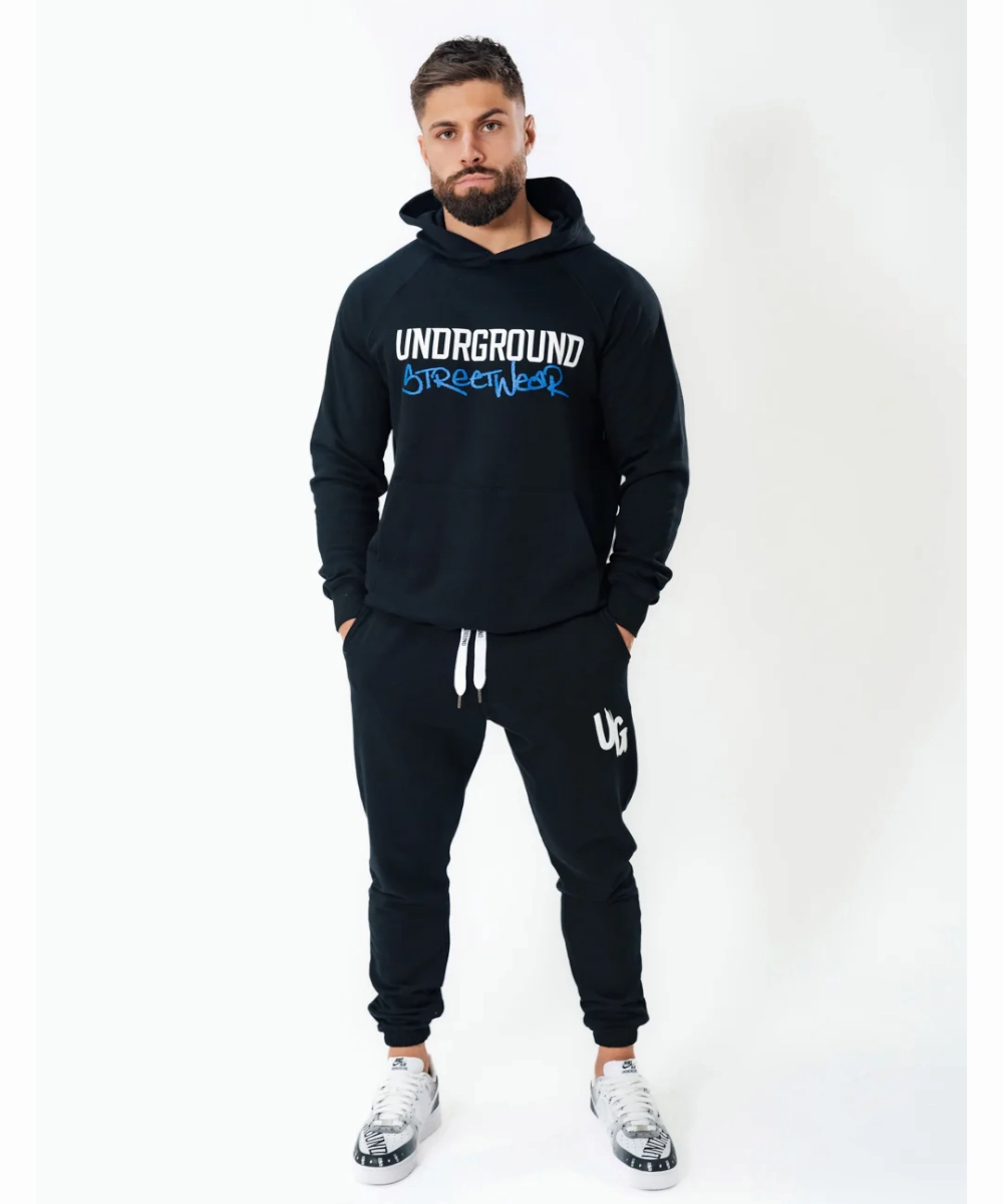 UNDRGROUND Graphic Hoodie (Black) Urban Chic FadeResistant Dye