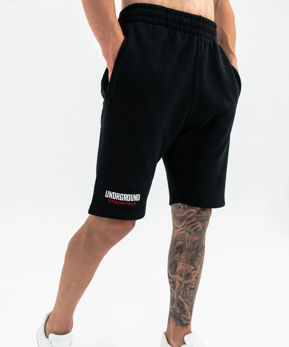 Quiet Luxury Polish Glow UNDRGROUND Heavy Weight Shorts (Black/Red)
