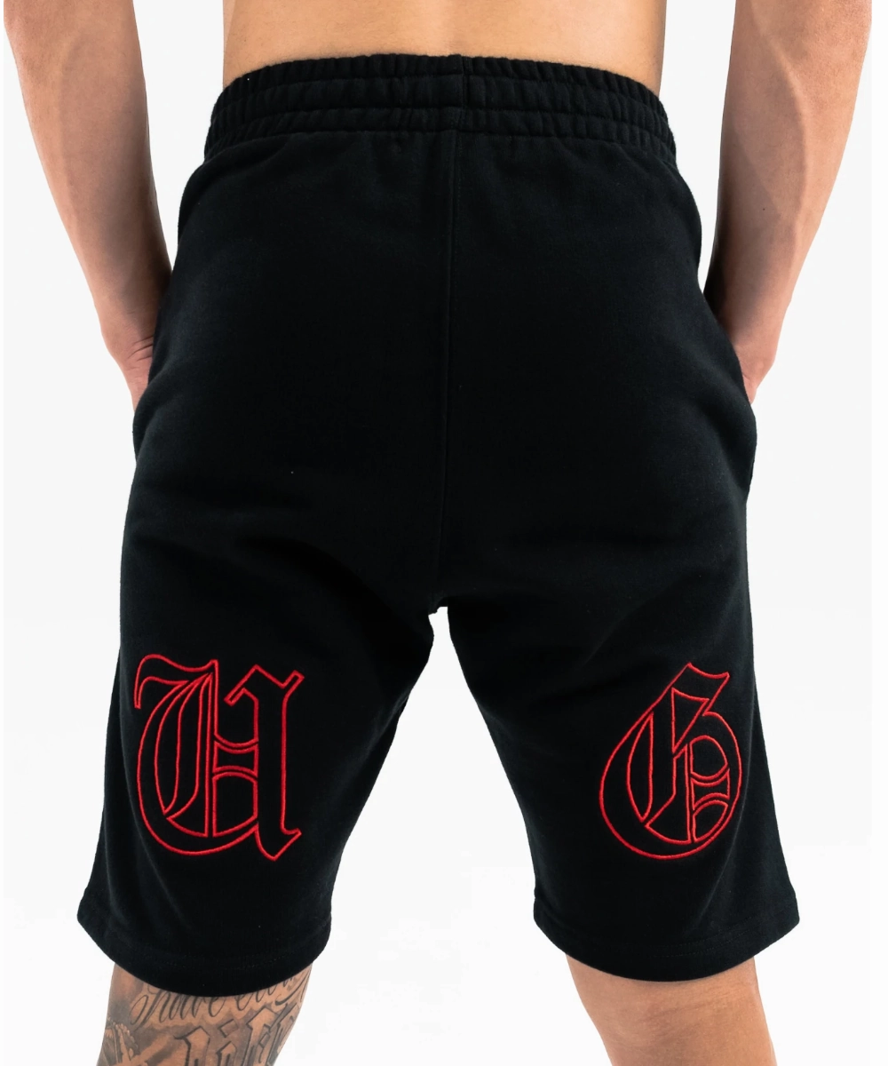 UNDRGROUND Heavy Weight Shorts (Black/Red) AdjustableCuffs Legend Glow