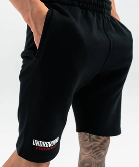 UNDRGROUND Heavy Weight Shorts (Black/Red) Adjustable Drawcord