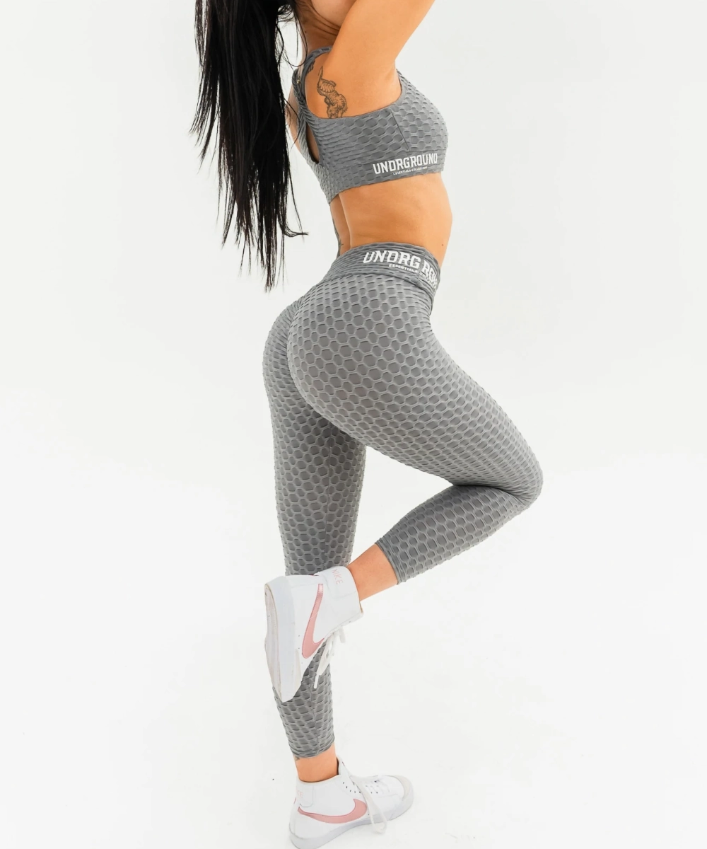 UNDRGROUND Honeycomb Scrunch Tights (Grey) Calm Tone QuickEvaporation