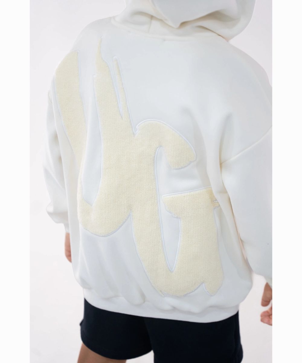 Baby Soft Ocean Fit UNDRGROUND Kids ??Moving In Silence?? Hoodie (White/Cream)