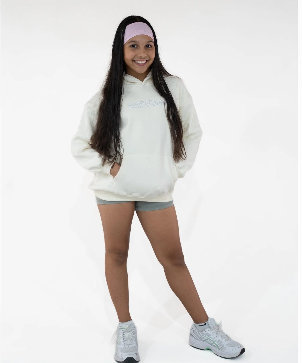 Vacation Mood UNDRGROUND Kids ??Moving In Silence?? Hoodie (White/Cream)