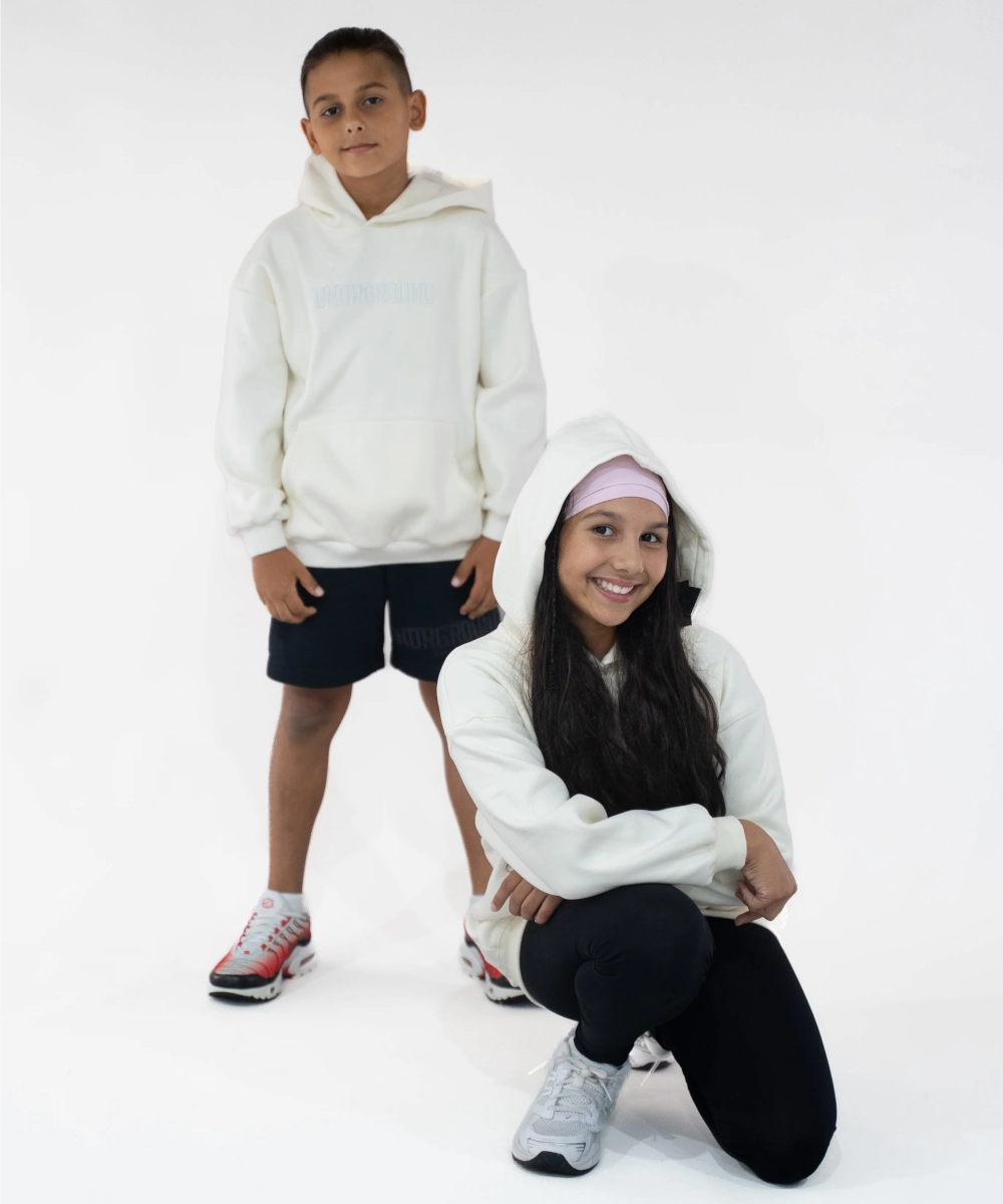 Trend Base UNDRGROUND Kids ??Moving In Silence?? Hoodie (White/Cream)