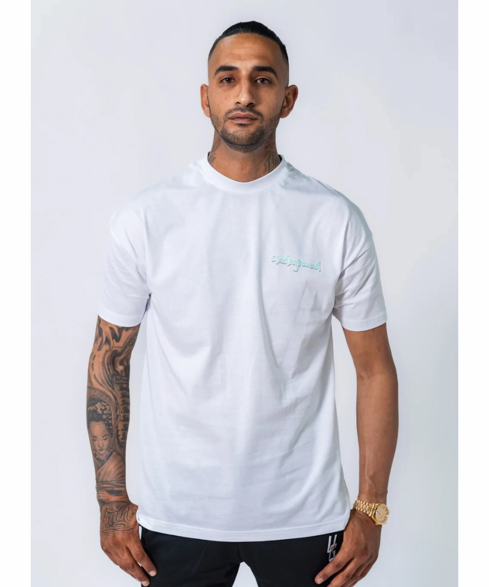 Swim Easy QuickPackable Design UNDRGROUND Leather Patch Tee (White/Blue)