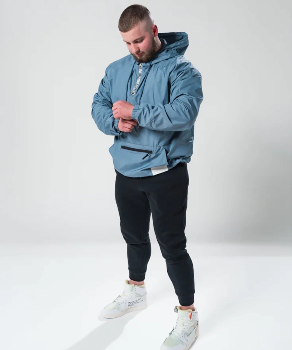 FlexFitTechnology Resort Mood UNDRGROUND Lightweight Pull Over Half Zip Jacket (Cool Grey)
