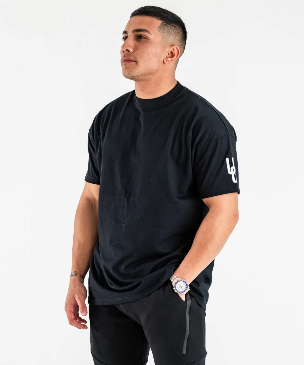 UNDRGROUND Logo Box-Fit Arm Print Tee (Black) ComfortStretch WaterRepellent Surface