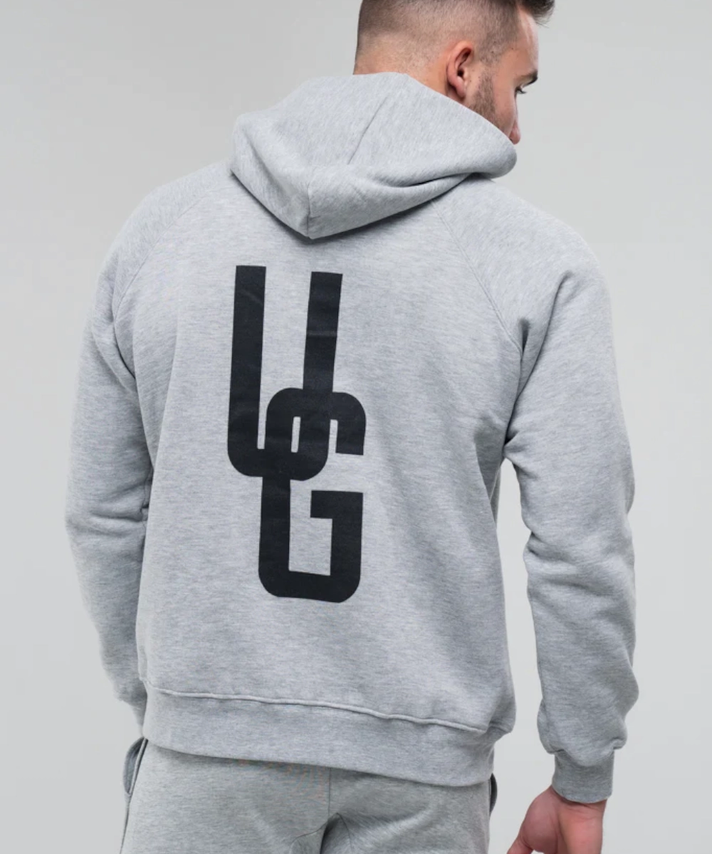 UNDRGROUND Logo Hoodie (Marble Grey) KnotFree Tailoring SoftTouch Texture