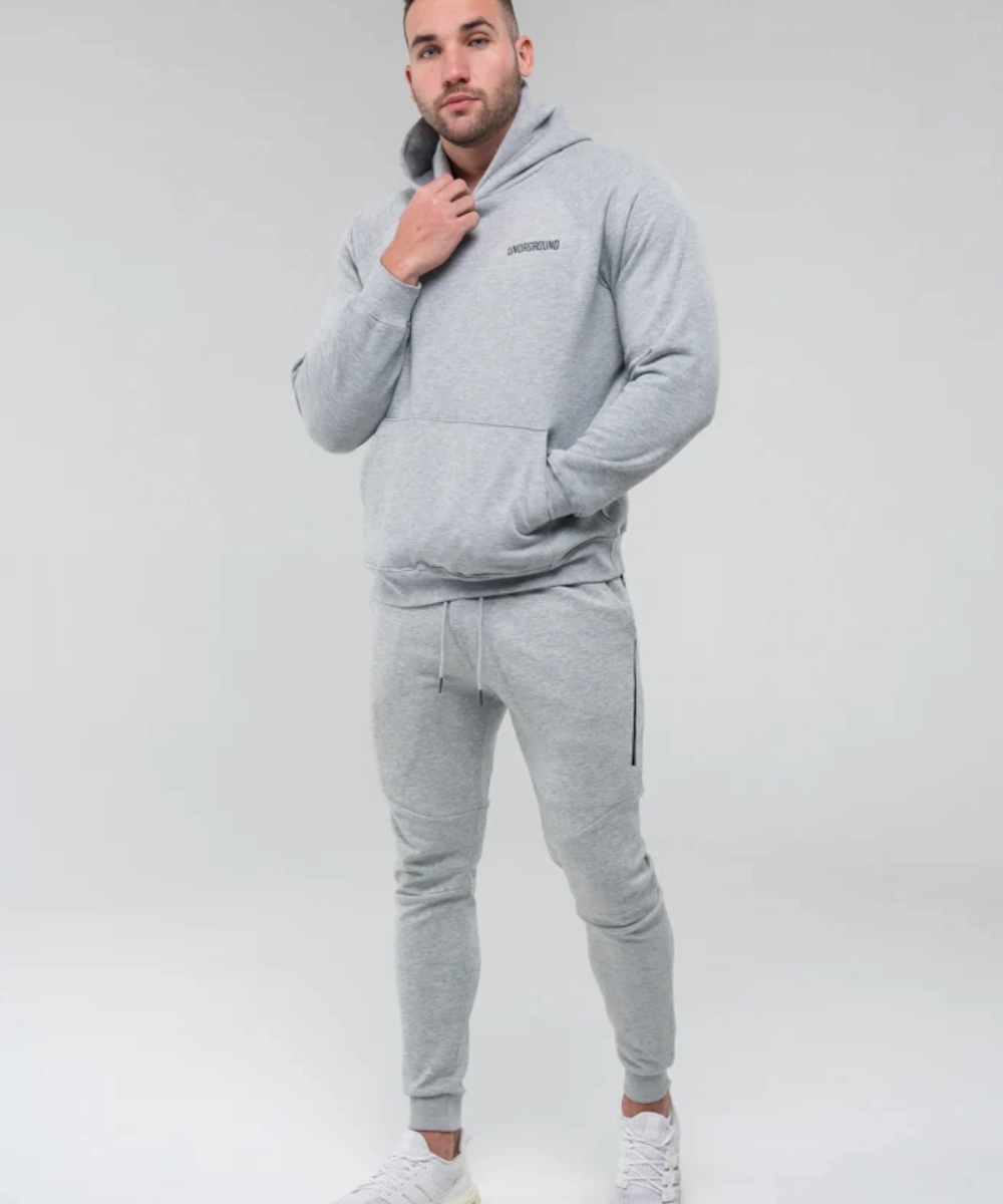 UNDRGROUND Logo Hoodie (Marble Grey) Red Flash Korean Fresh