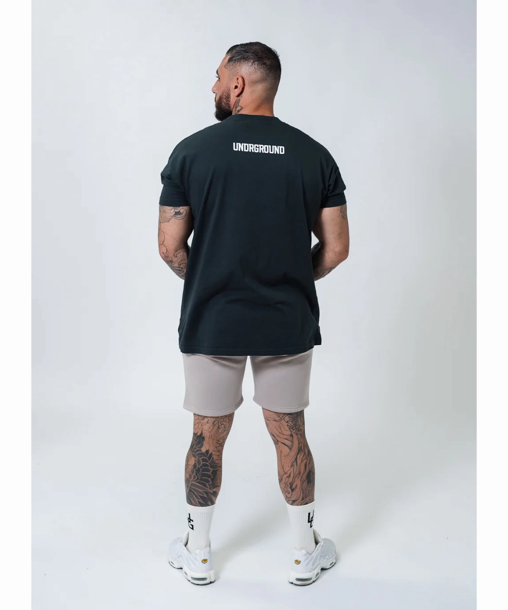 Pure Cotton UNDRGROUND Oversized Box Fit Tee (Charcoal Black)