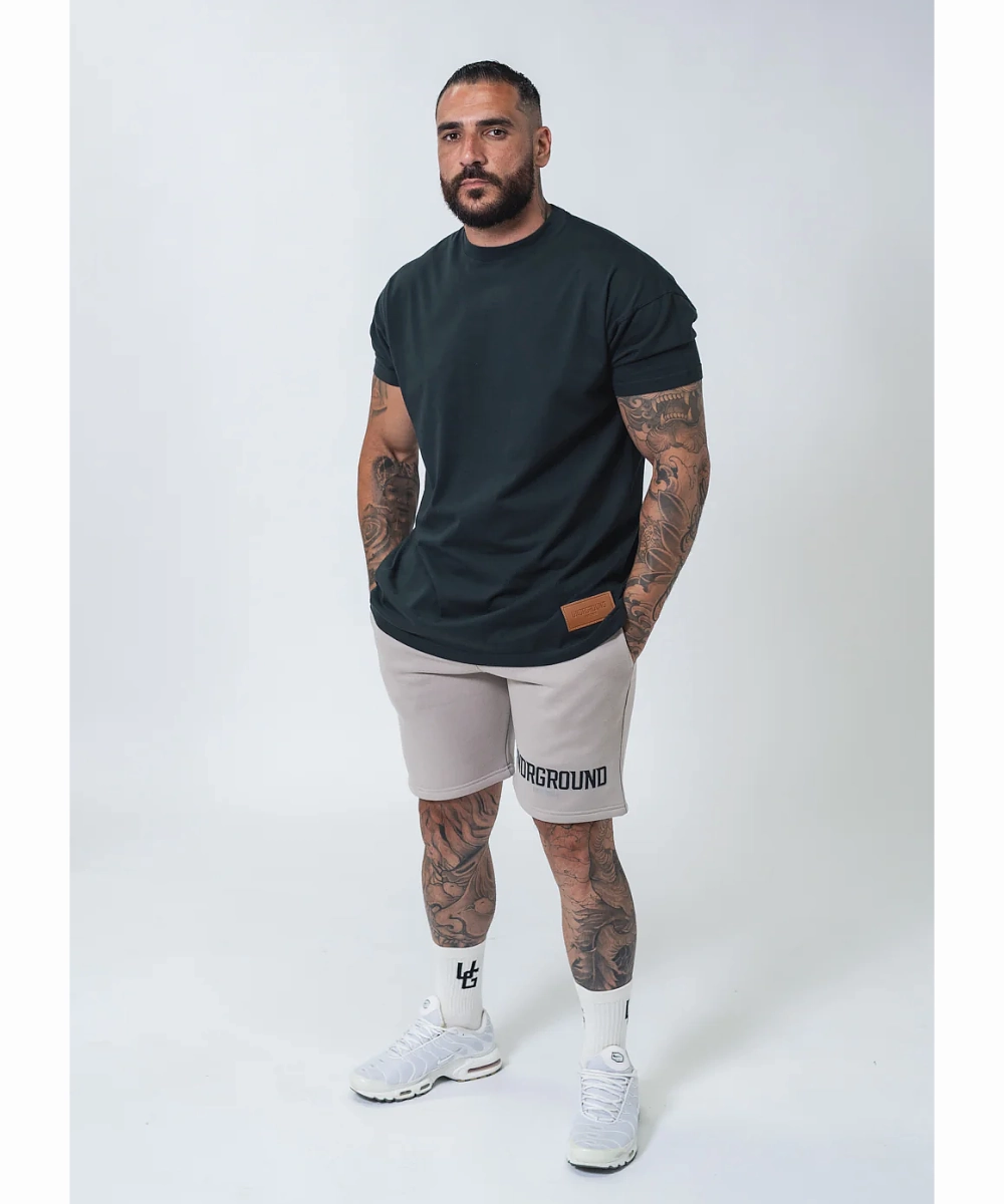 UNDRGROUND Oversized Box Fit Tee (Charcoal Black) Collapsible Hood