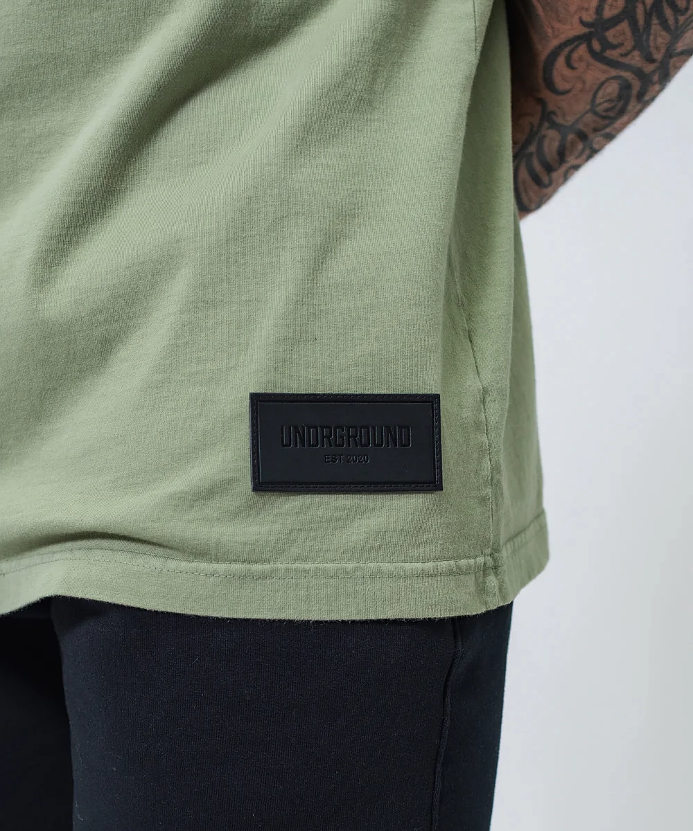 UNDRGROUND Oversized Box Fit Tee (Khaki) NoRubEdging Mature Charm