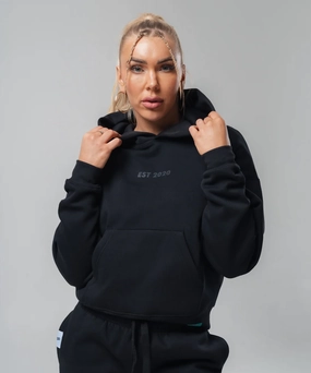 Reinforced Edges Morning Walk UNDRGROUND Oversized Reflective Hoodie (Black)