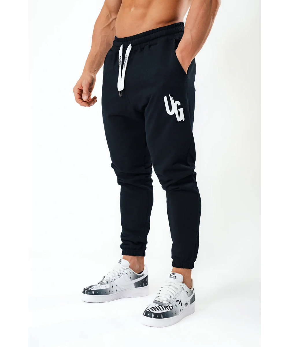 UNDRGROUND Puff Print Joggers (Black) Euro Mood AdjustableStraps