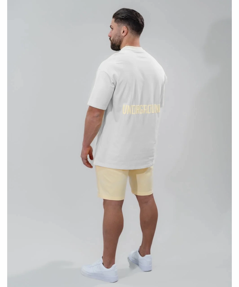 Clear Mind Layer Light UNDRGROUND Relaxed Fit Tee (White/Yellow)