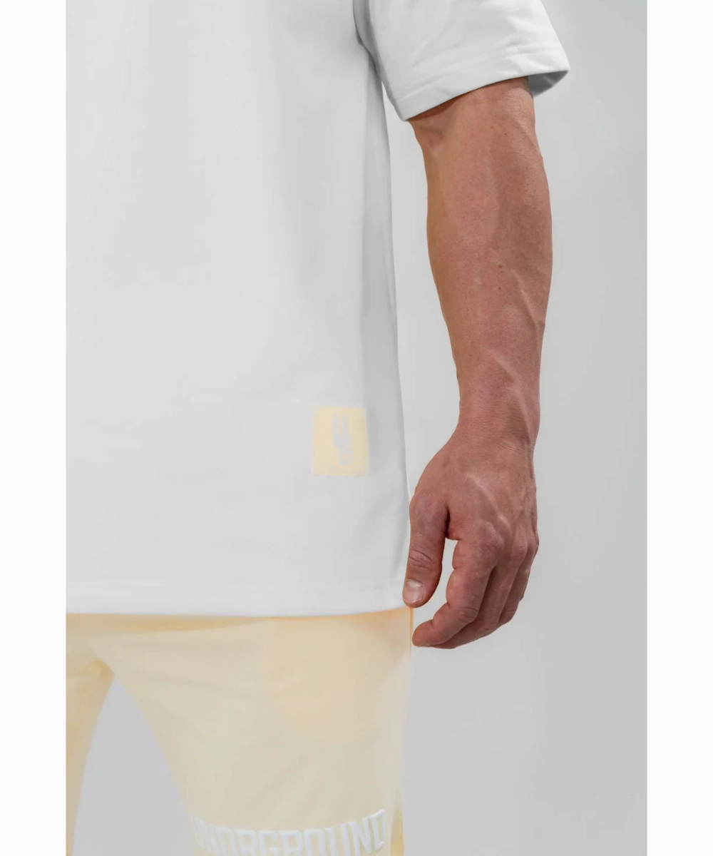 WrinkleFreeTexture UNDRGROUND Relaxed Fit Tee (White/Yellow)