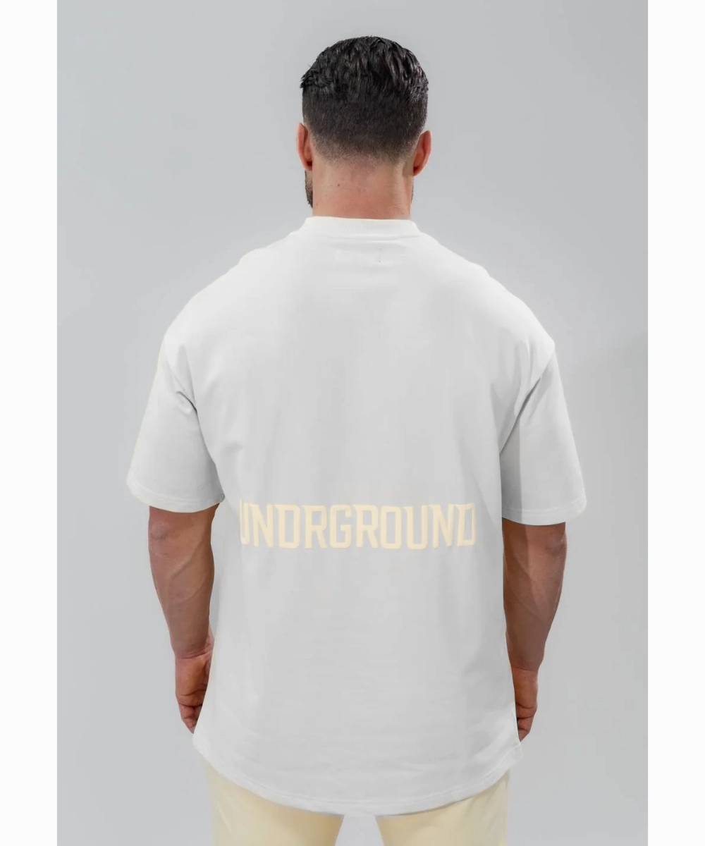 SlipResistantHem UNDRGROUND Relaxed Fit Tee (White/Yellow)