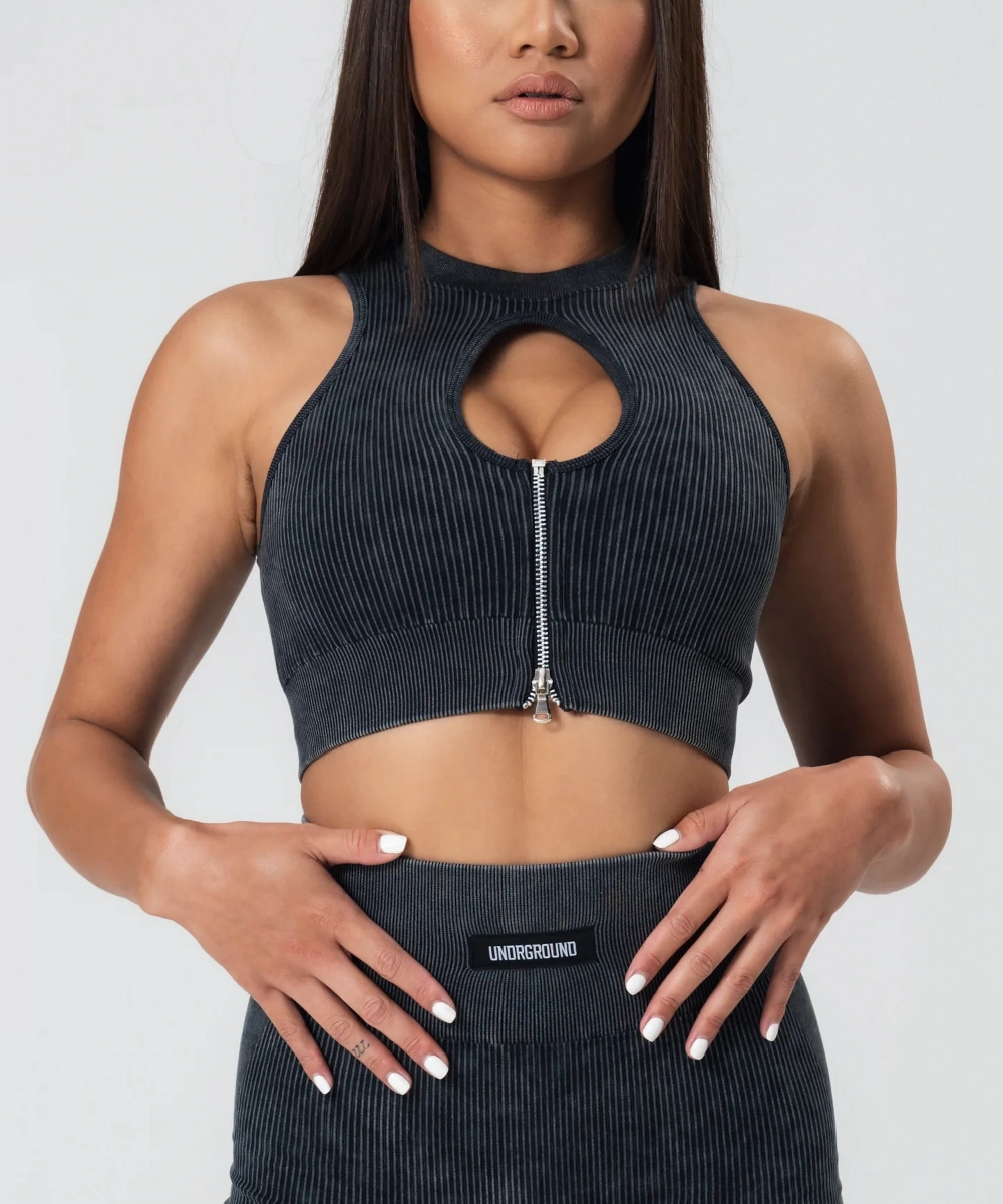 Hero Tale UNDRGROUND Ribbed Crop Top (Black)