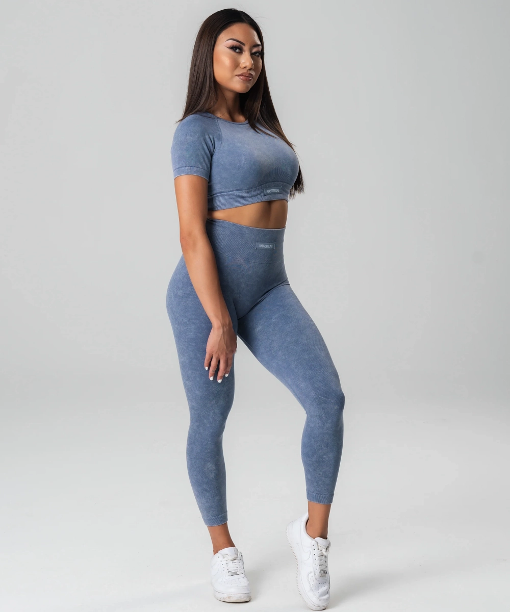 UNDRGROUND Seamless Tights (Marble Grey) Calm Wave