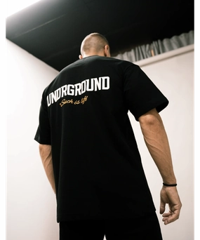 UNDRGROUND Such is Life Relaxed Fit Tee (Black/Orange) EcoDye Process SweatAbsorbentLining