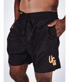Campus Vibe SustainableCertified Undrground Summer Swim Shorts (Blk/Orange)