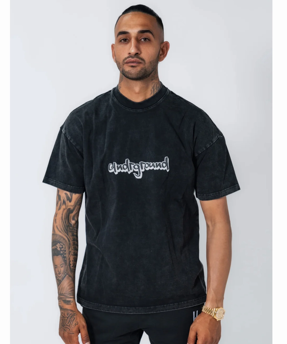 UNDRGROUND Wash Puff Print Tee (Black Acid) QuickReleaseClosures ZeroRestrictionMobility